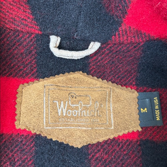 Vintage Woolrich Wool Buffalo Plaid Lined Vest USA Red Black Button Mens Medium - Picture 3 of 11